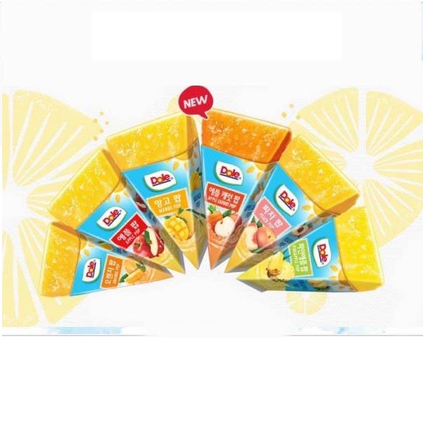 Nước kem tuyết trái cây ép thương hiệu Dole gói 62ml