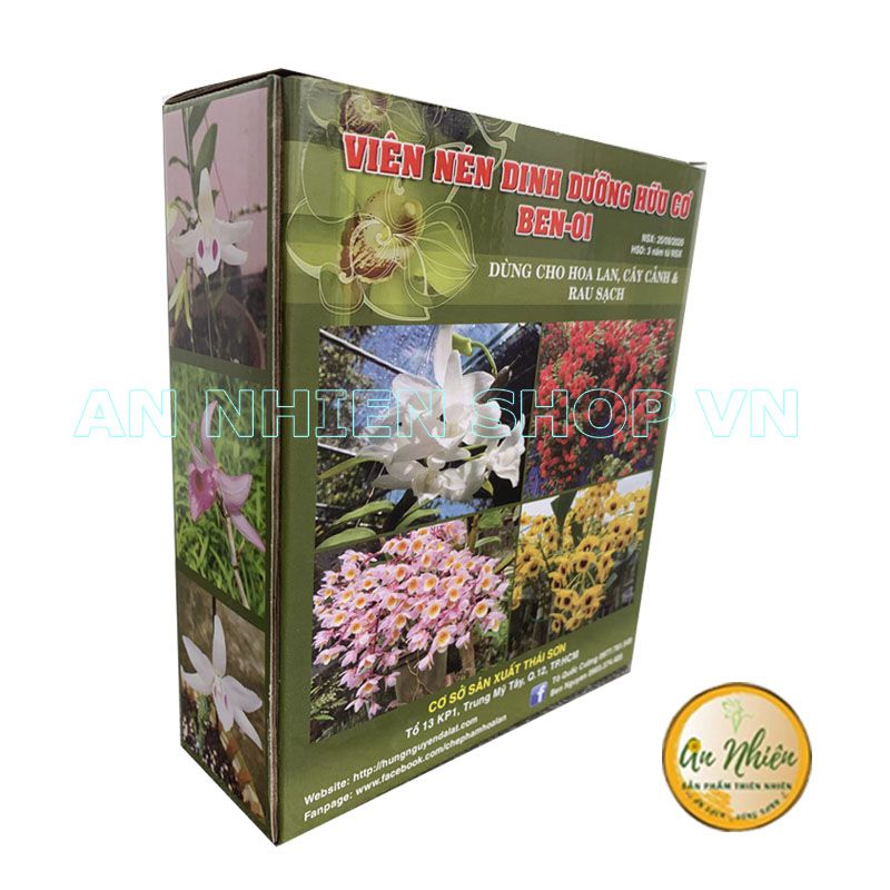 Viên nén dinh dưỡng hữu cơ Hùng Nguyễn BEN 01 Hộp 1kg - 100% phân hủy từ rau củ, đạm cá... - Không mùi hôi, tan chậm, cải thiện độ xốp và dinh dưỡng cho giá thể và đất trồng
