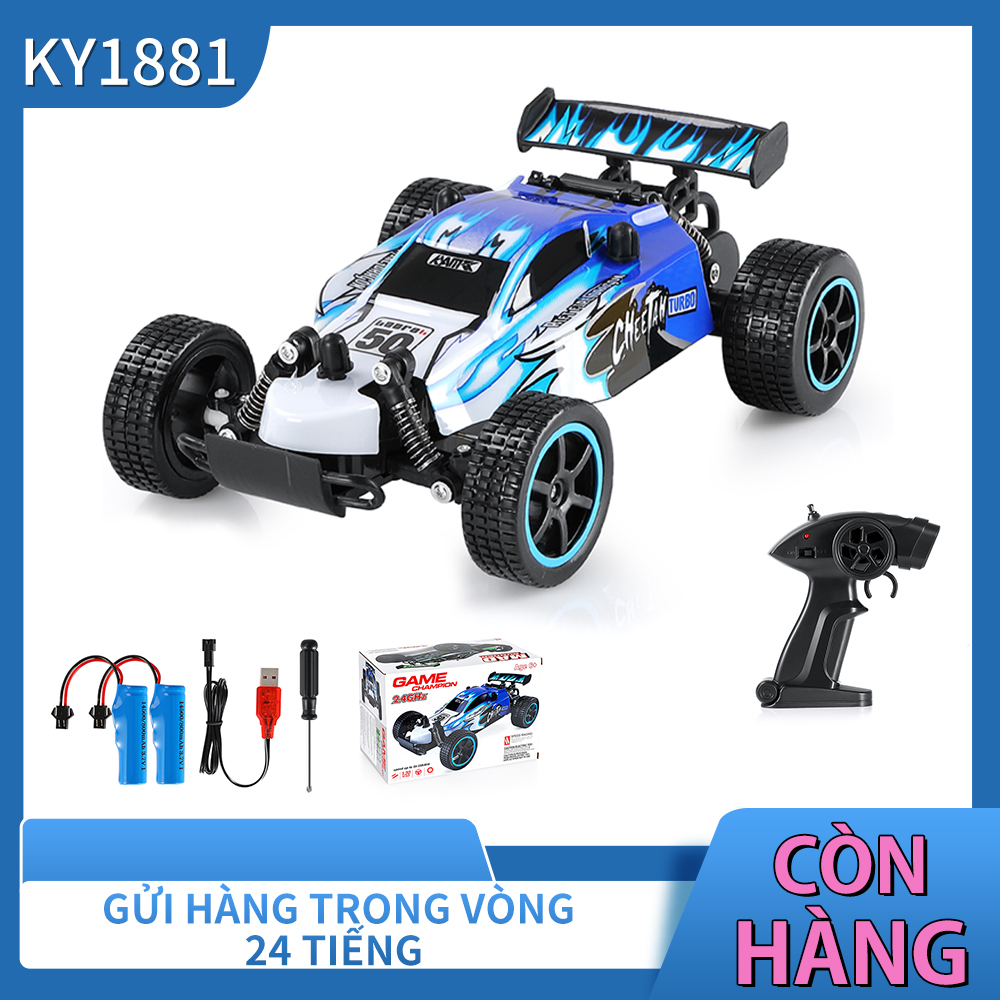 Ô tô điều khiển từ xa cho bé trai (6-12 tuổi ) . Xe đua RC tốc độ cao với 2 pin sạc.