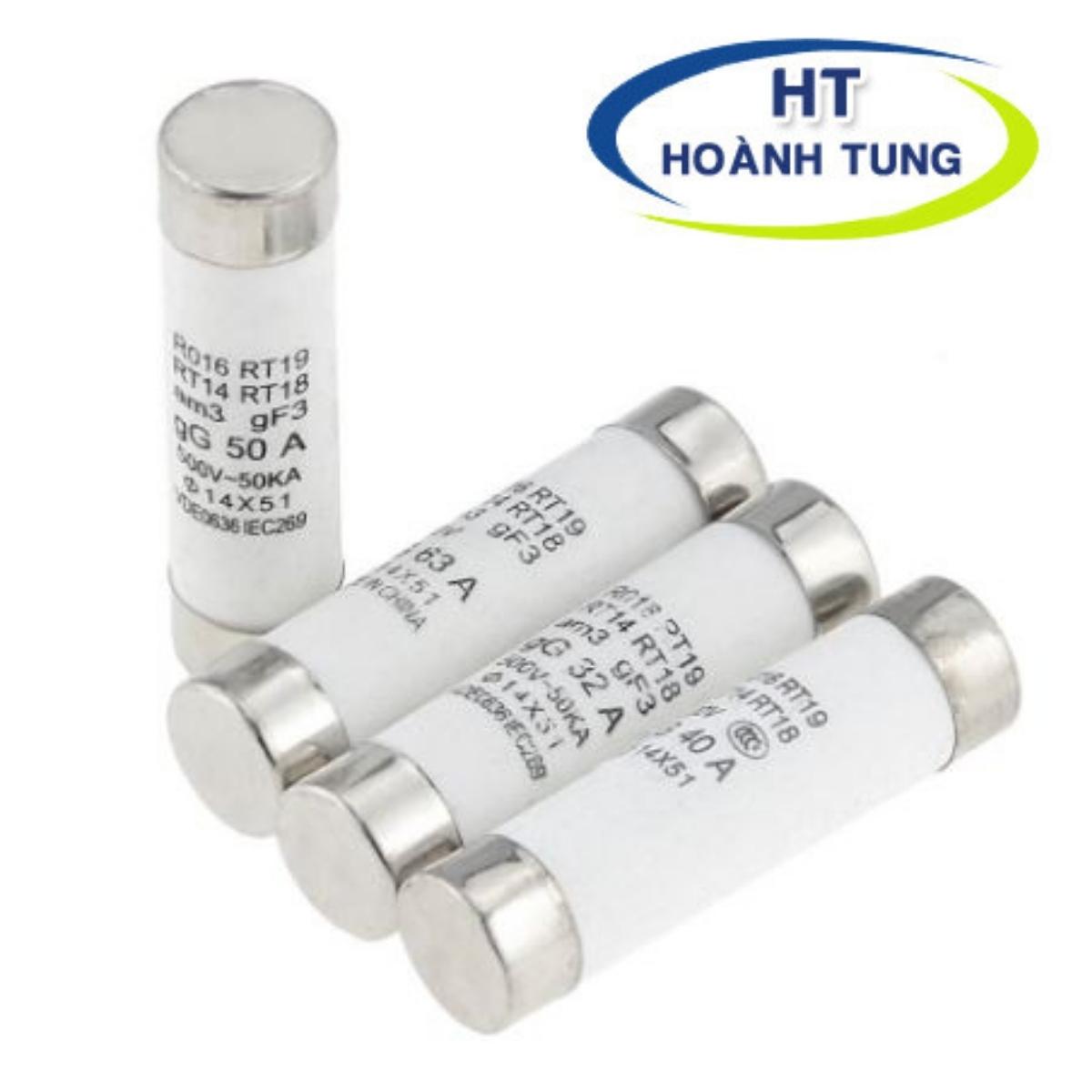 Tim chì sứ 14x51 (RO16) dùng trong cầu chì sứ RT18-63X (hộp 20 cái) bảo vệ quá dòng, quá tải trong hệ thống điện