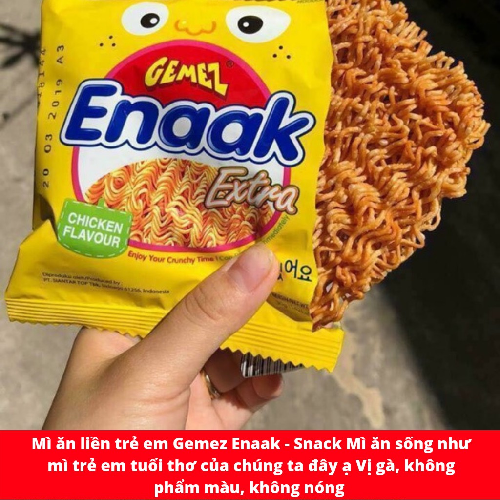 Snack mỳ tôm ăn sống enaak - snack vị gà ngon không ngán - 1 hộp 24 gói 30gr