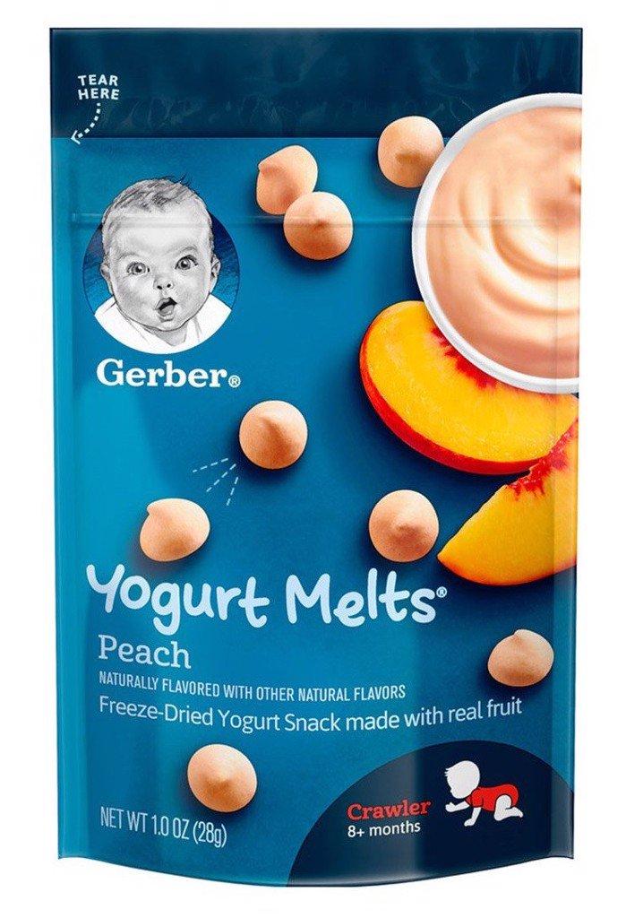 Sữa Chua Khô Yogurt Melts Gerber 3 hương chuối, đào, dâu