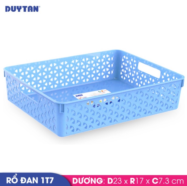 Rổ đan nhựa DUY TÂN Matsu 1T7 (23 x 17 x 7.3 cm) - 04472 - Giao màu ngẫu nhiên