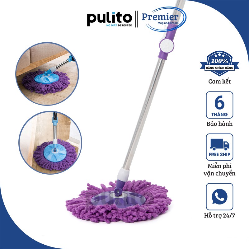 Cây Lau Nhà Vắt Thẳng Thông Minh PULITO Xoay 360 độ (69A79)