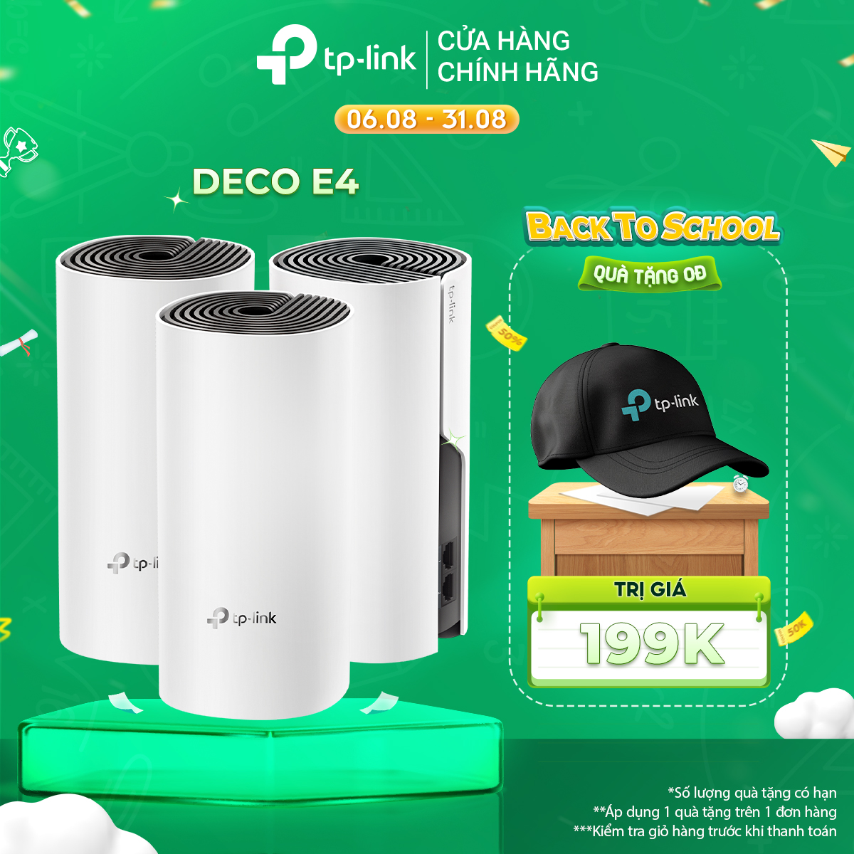 Hệ thống WiFi Mesh TP-Link Deco E4 AC1200 Dành Cho Gia Đình - Hãng phân phối chính thức