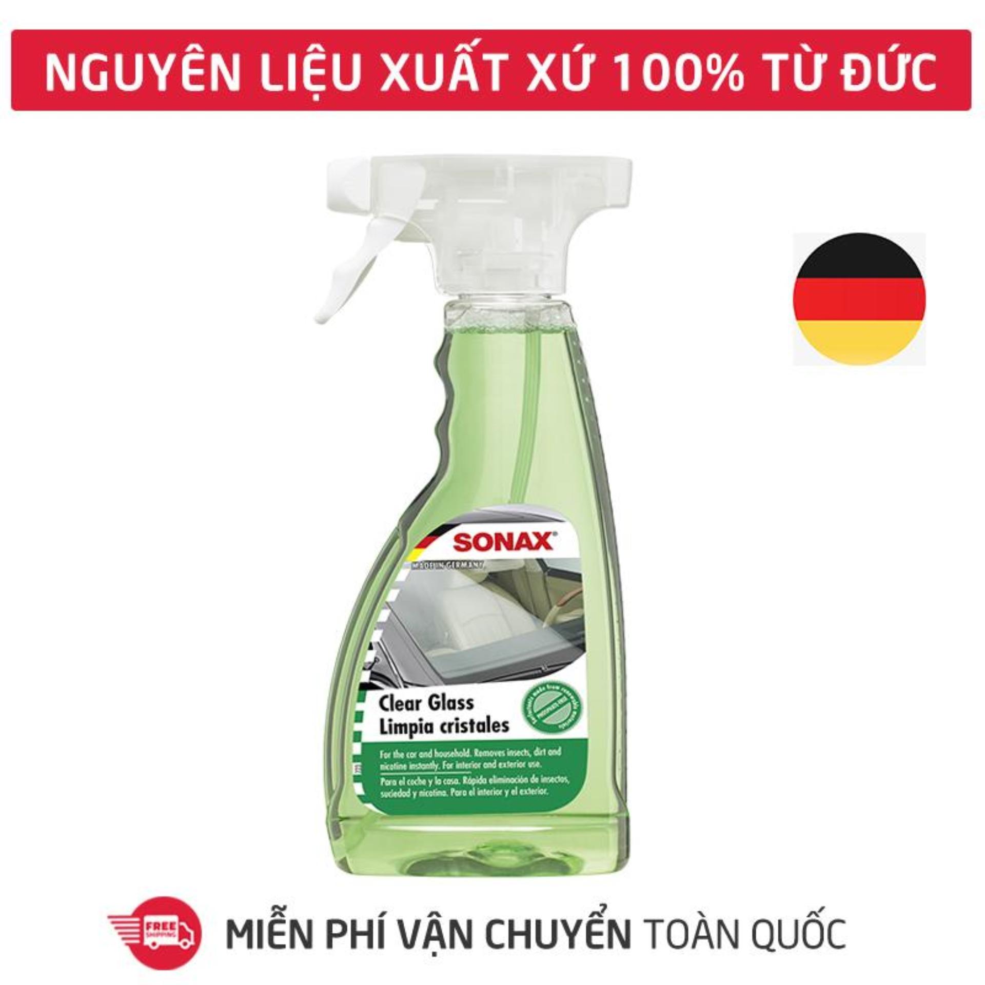 Dung dịch rửa kính xe Sonax Clear Glass, nước rửa kính, đèn xe hơi, ô tô, xe tải, xe khách, vệ sinh gương, cửa kiếng văn phòng, nhà cửa -SN-338241