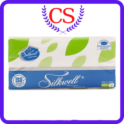 Giấy ăn giấy rút lụa Silkwell 250 tờ chính hãng