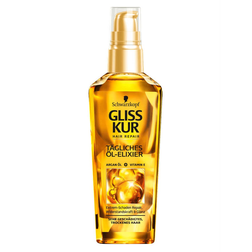 Dầu dưỡng tóc gliss kur hair repair tagliches ol elxier