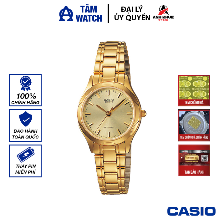 Đồng hồ nữ dây kim loại casio standard chính hãng anh khuê ltp-1275g-9adf