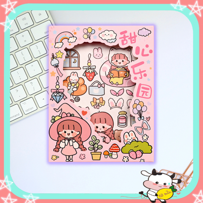 Hình Dán Sticker Cute 50 Tấm Cô Bé Dễ Thương Trang Trí Sổ Tay ST43 - - [FREESHIP MAX] - Sticker Washi Bò Sữa