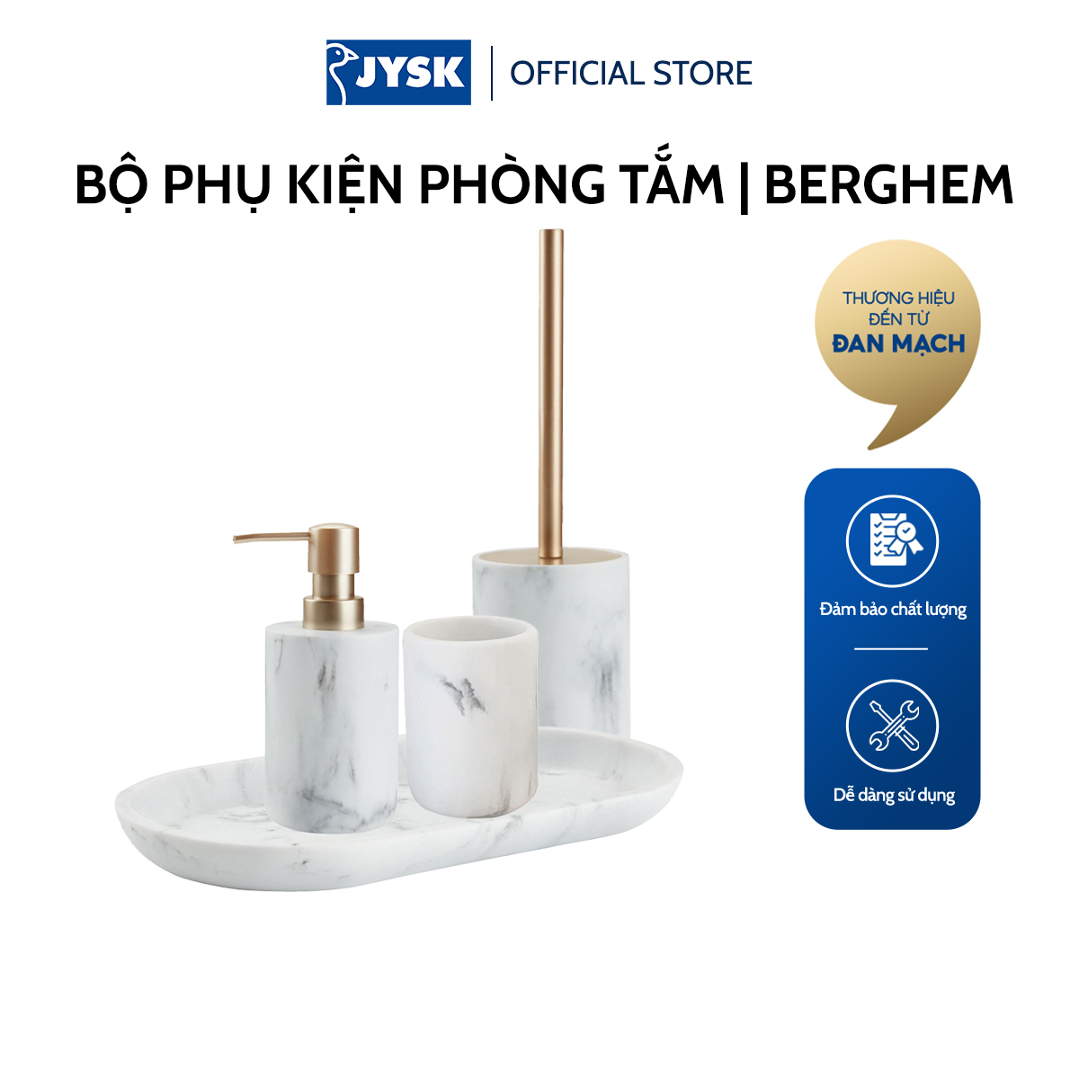 Phụ kiện phòng tắm | JYSK Berghem | nhựa/polyresin | màu đá cẩm thạch