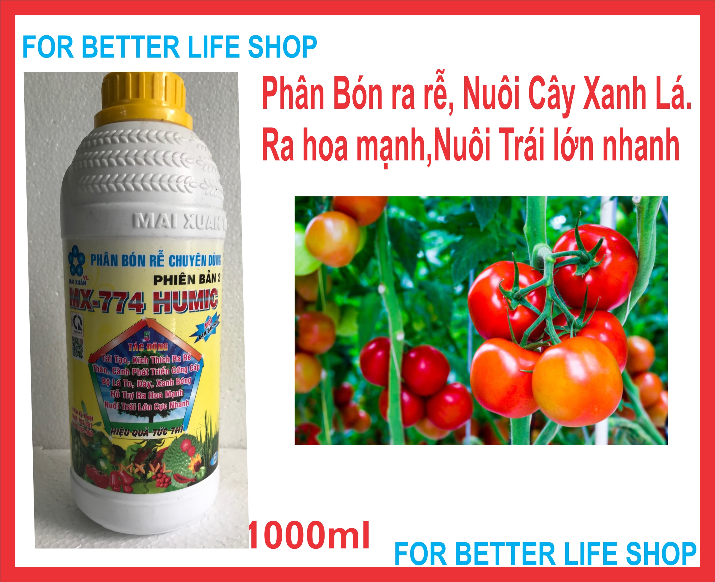Phân Bón Lá MX 774 Humic Giúp rễ cây phát triển mạnh, cây nhú nhiều rễ tơ