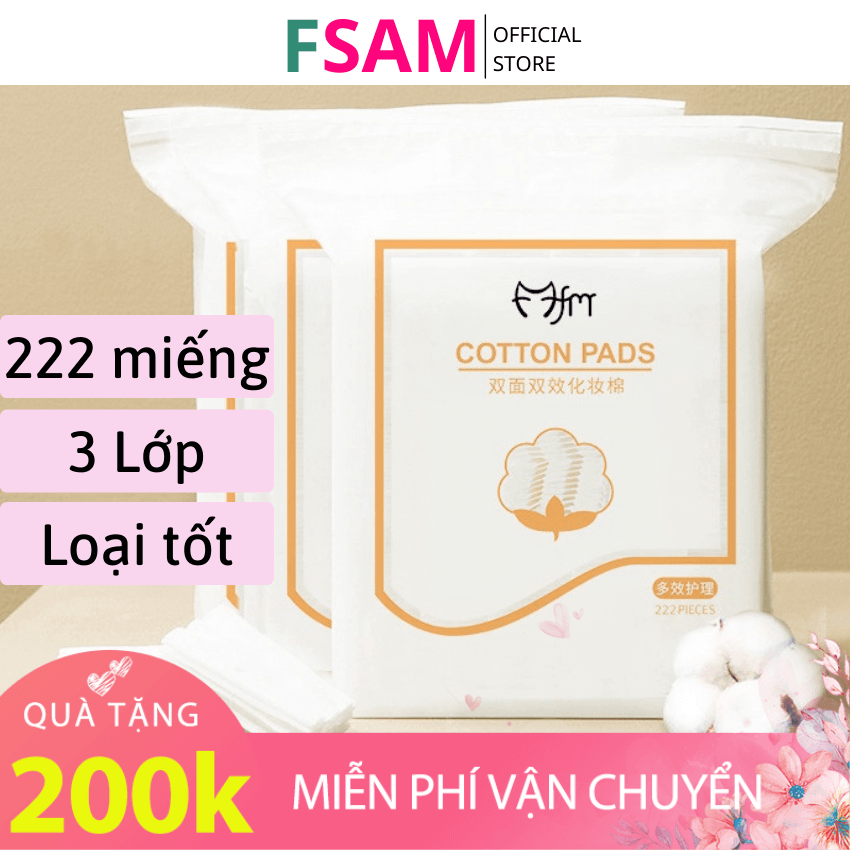 [COMBO 2] Bông Tẩy Trang 222 Miếng 3 Lớp Loại Tốt, Ko Thua Loại 500, 1000 Miếng , Cotton Pads Nhật Bản, Hàn Quốc, Pháp, Cotton Pads Nội Địa Trung Mua Dụng Cụ Trang Điểm, Mỹ Phẩm Giá Tốt Tại FSAM HCM