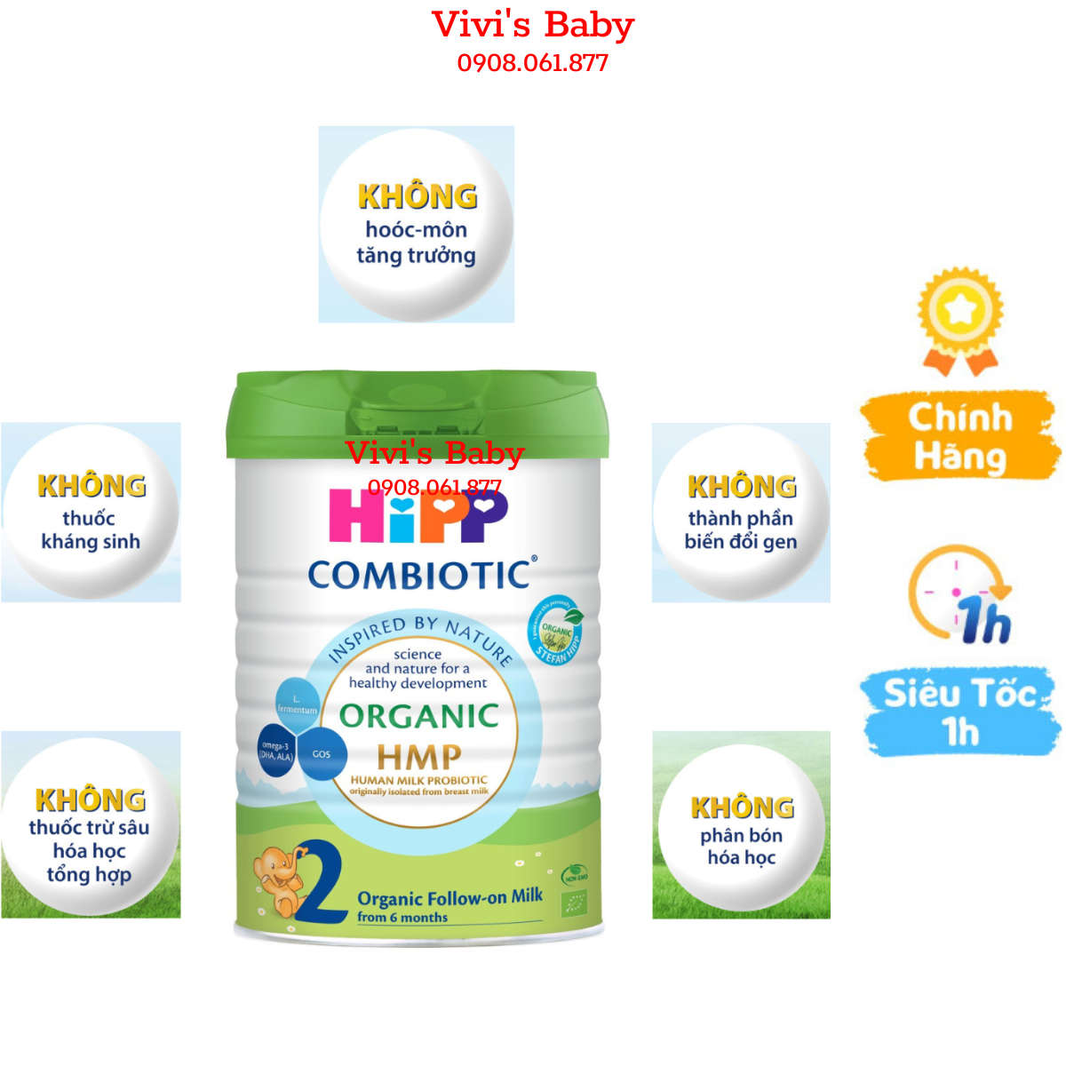 Sữa HiPP 2 Organic Combiotic 800g sữa bột dinh dưỡng công thức cho trẻ từ 6 đến 12 tháng tuổi, chất lượng hữu cơ tự nhiên an toàn, hỗ trợ, tăng cường sức khoẻ hệ miễn dịch, bổ sung Omega 3 - 1 Đổi 1 Nếu Lỗi