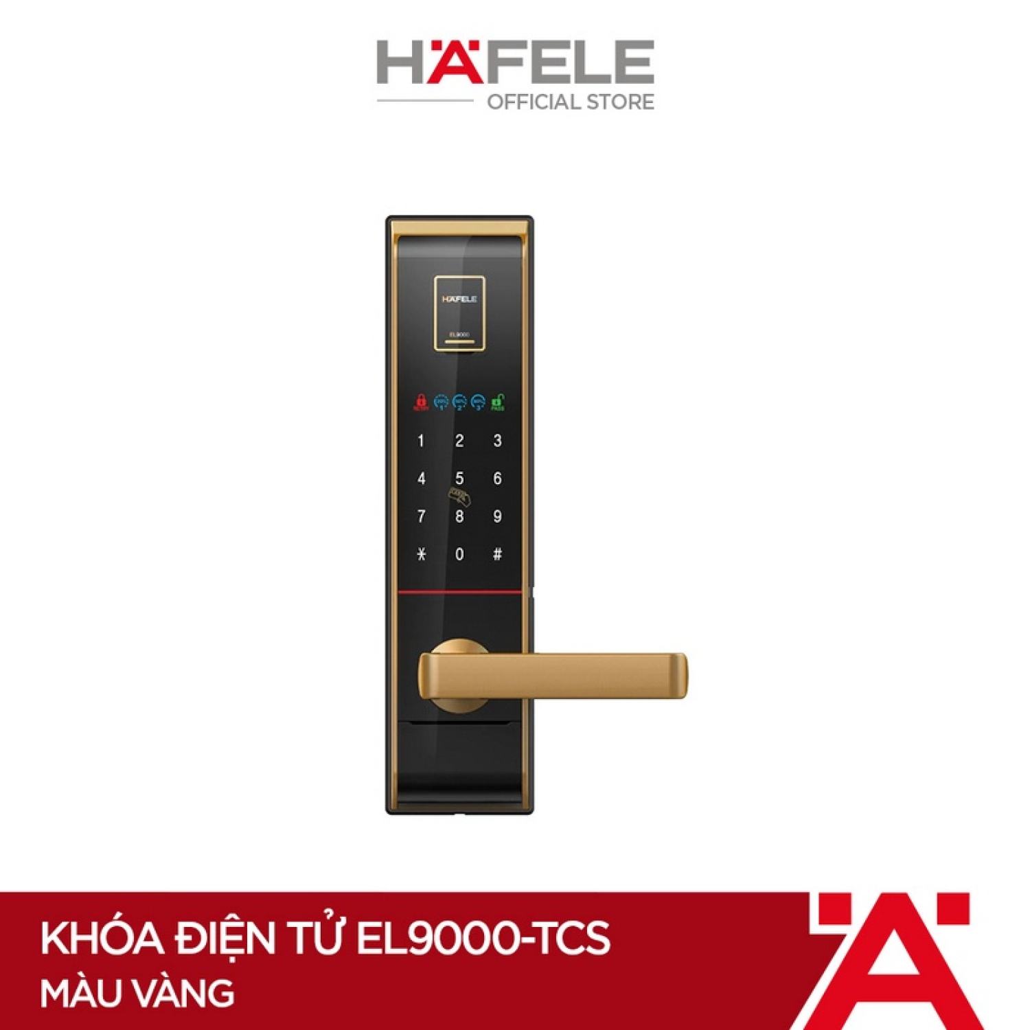 Khóa điện tử hafele el9000-tcs 91205376 màu vàng