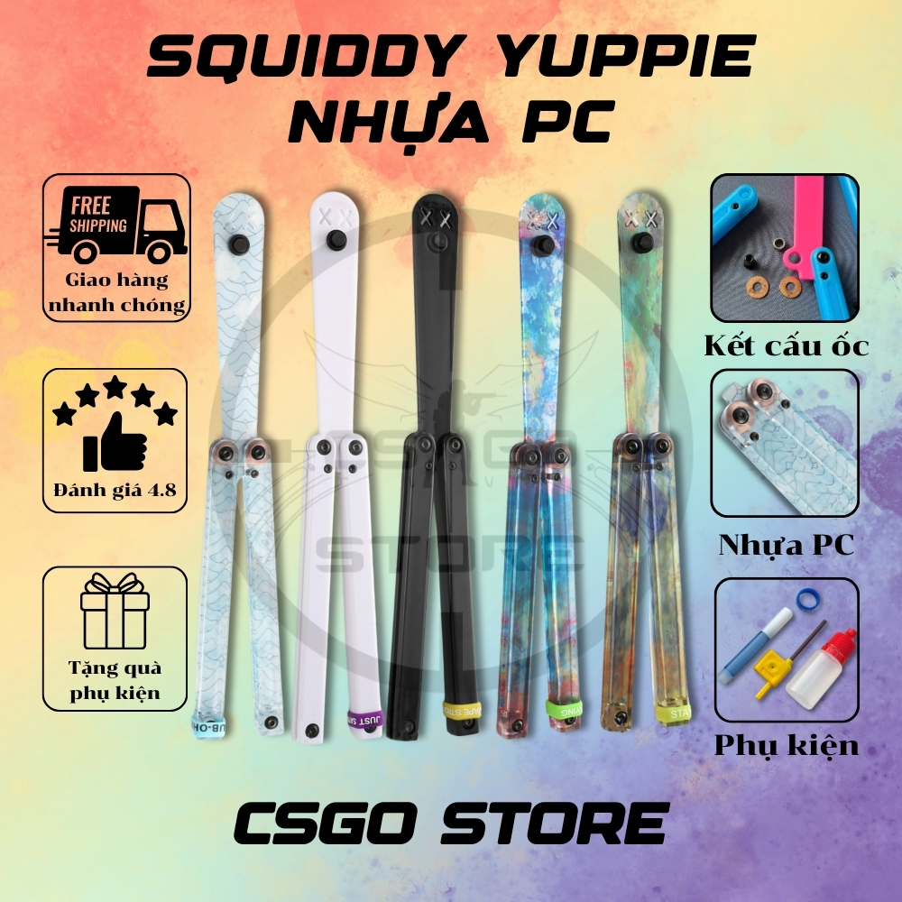 Đồ chơi Squiddy Nhựa cao cấp Tặng phụ kiện bảo dưỡng balisong tại Csgo Store