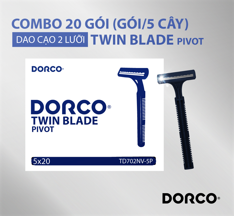 Combo 100 cây dao cạo râu 2 lưỡi DORCO TD 702