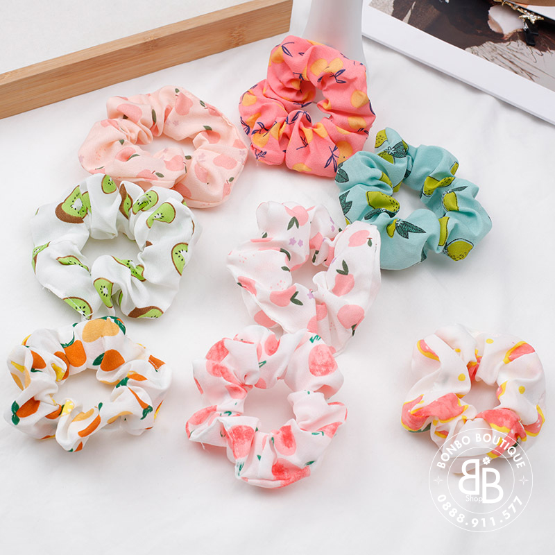 Dây Buộc Tóc Scrunchies hoa quả dễ thương nhiều mẫu