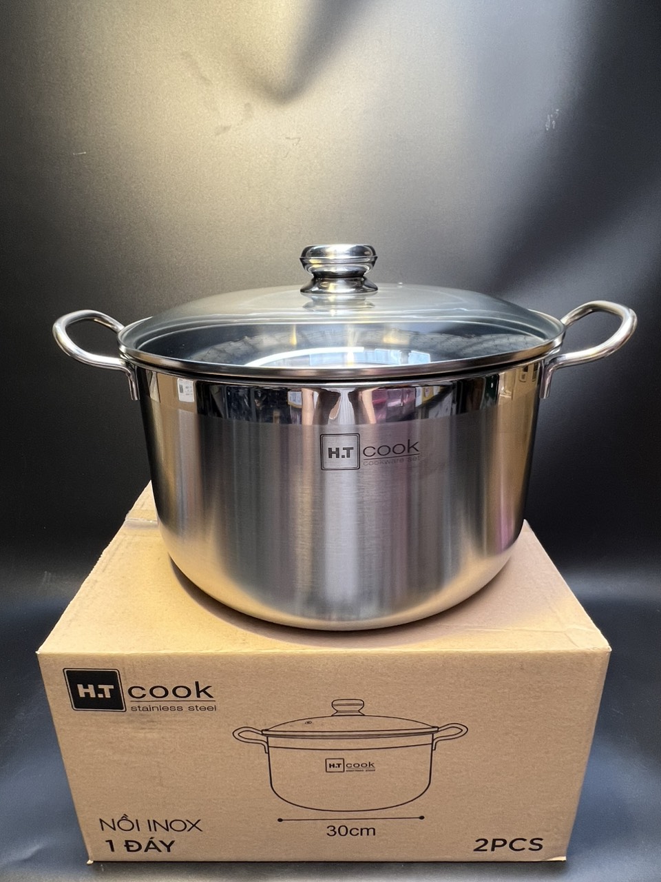 Nồi luộc gà siêu to khổng lồ H.T Cook nắp kính size