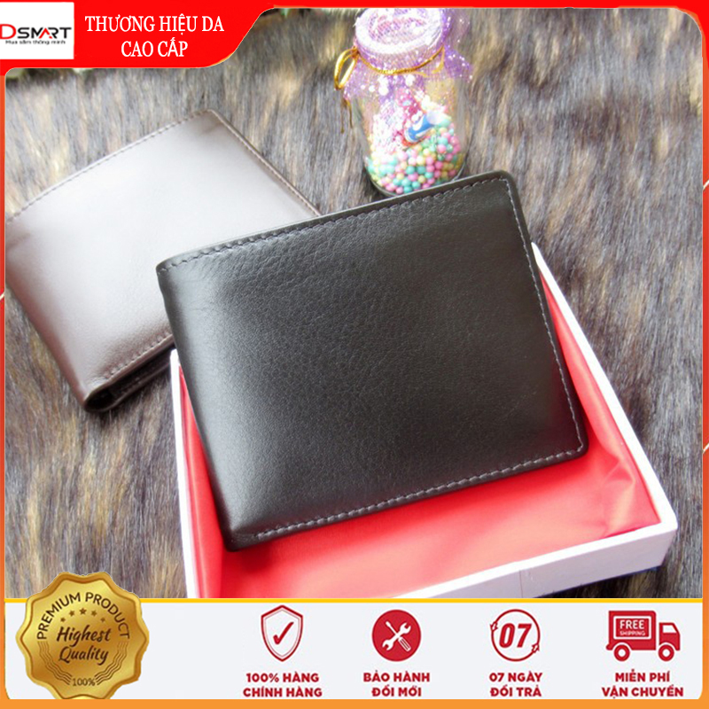 ví nam DS9, bóp nam da bò nappa cao cấp, ví da nam ví ngang ngăn lót da, bảo hành da 06 tháng - Dsmart Store
