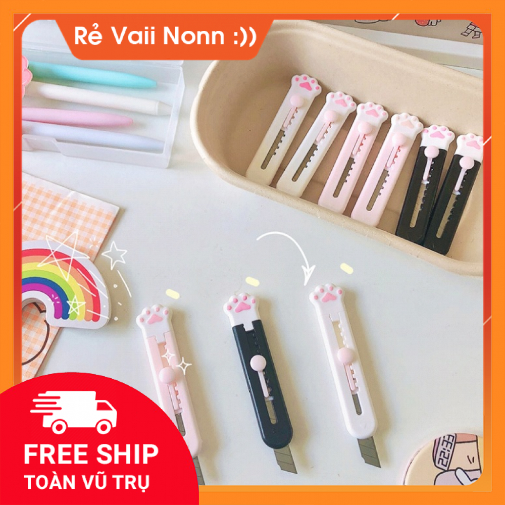 Dao rọc giấy hình chân mèo cực cute đáng yêu - dao cắt giấy mini nhỏ gọn tiện lợi