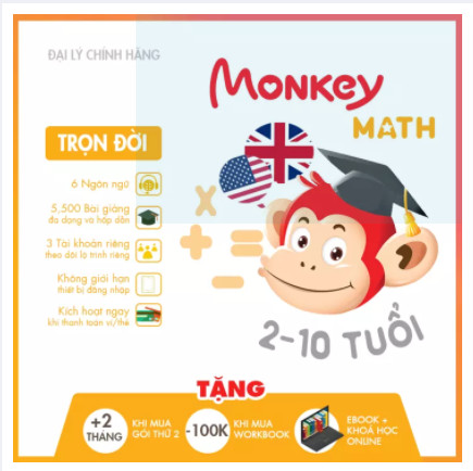 Monkey math trọn đời - toán tiếng anh cho trẻ