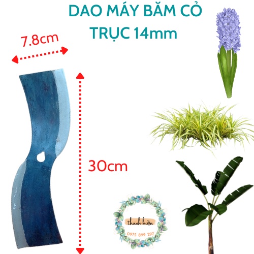 Lưỡi dao lắp máy thái chuối máy băm cỏ voi dài cm lỗ trục 14mm. Kích Thước Dài 30cm