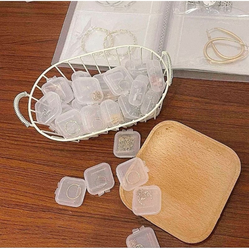 Hộp Nhựa Mini Trong Suốt Đựng Trang Sức Phụ Kiện