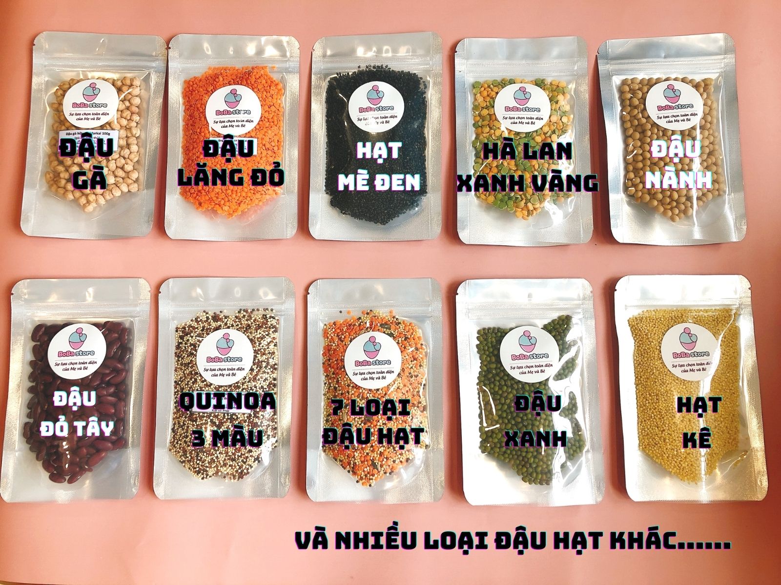 Yến mạch - Đậu lăng đỏ - đậu gà - hạt kê - đậu hà lan - hạt chia - hạt quinoa - đậu hạt hữu cơ -