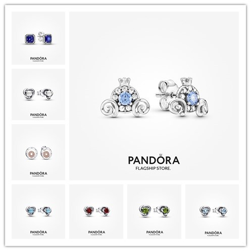 2023 Official Discount Store Pandora Sea Aqua Blue Eternity Circle Stud Earrings