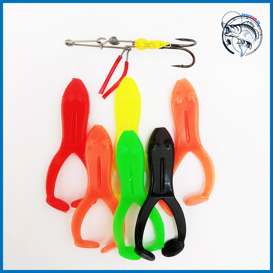 Bộ 6 Con Mồi Giả Nhái Mềm Ribbit Chuyên Câu Lure Cá Lóc