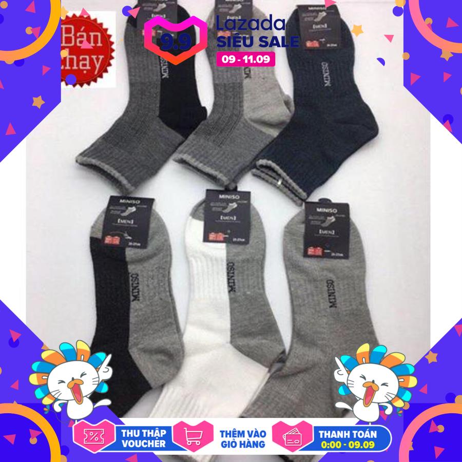 Bộ 10 đôi tất vớ cổ trung nam Miniso Nhật
