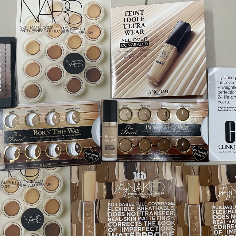 Sample mẫu thử ,che khuyết điểm sample concealer các hãng High End Makeup Forever, Rare Beauty