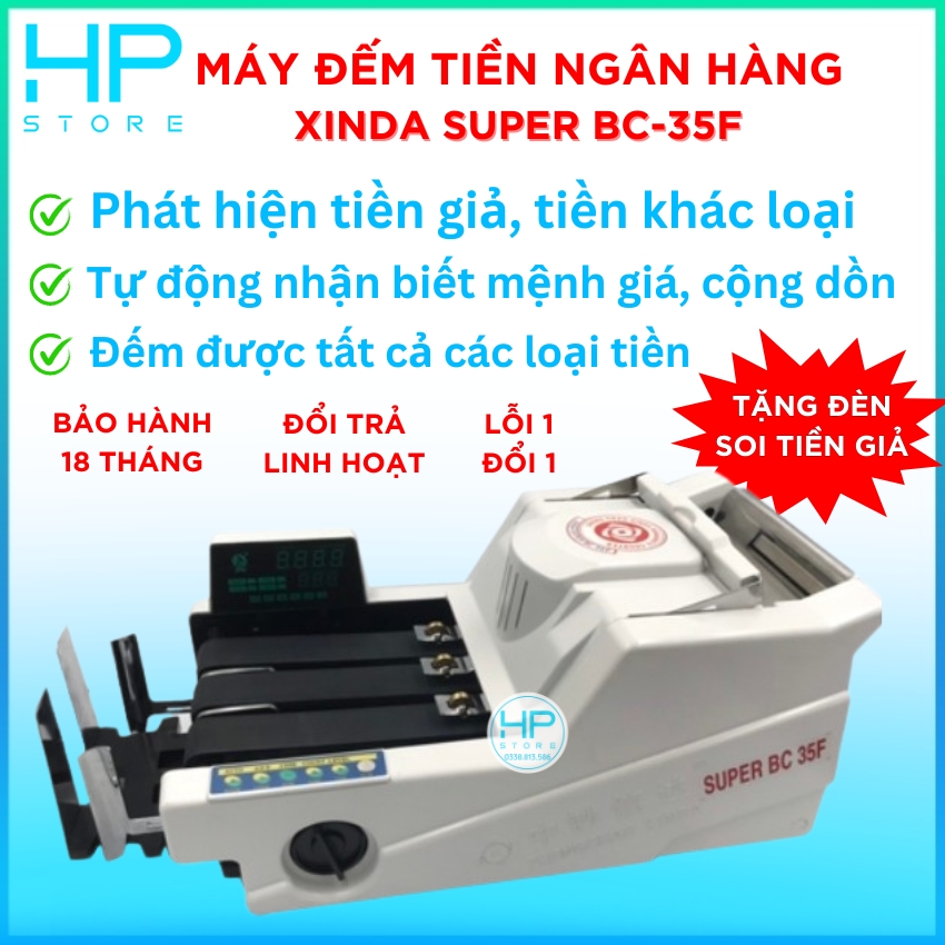 Máy đếm tiền ngân hàng, phát hiện tiền giả XINDA SUPER BC-35F