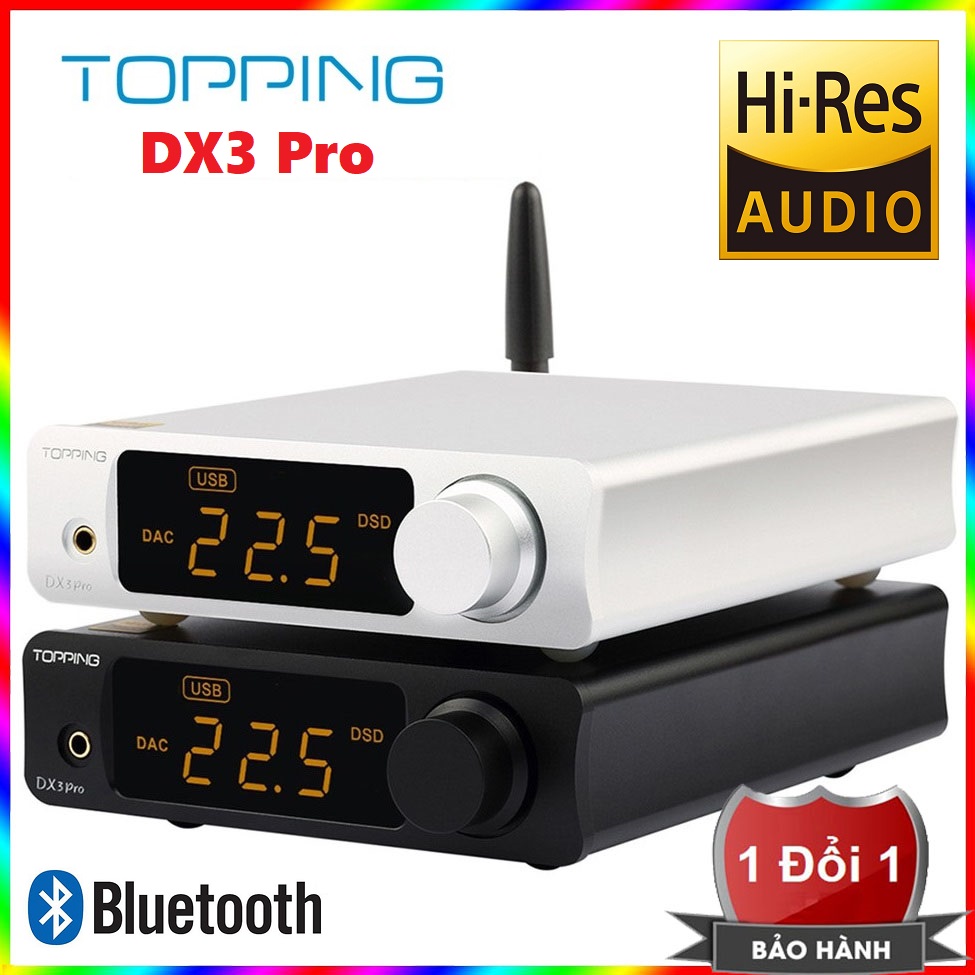 [Trả góp 0%]DAC Topping DX3 Pro Bluetooth 5.0 - Thiết bị DAC/AMP dành cho máy tính Topping DX3 Pro - DAC/AMP để bàn mạnh mẽ Bluetooth 5.0