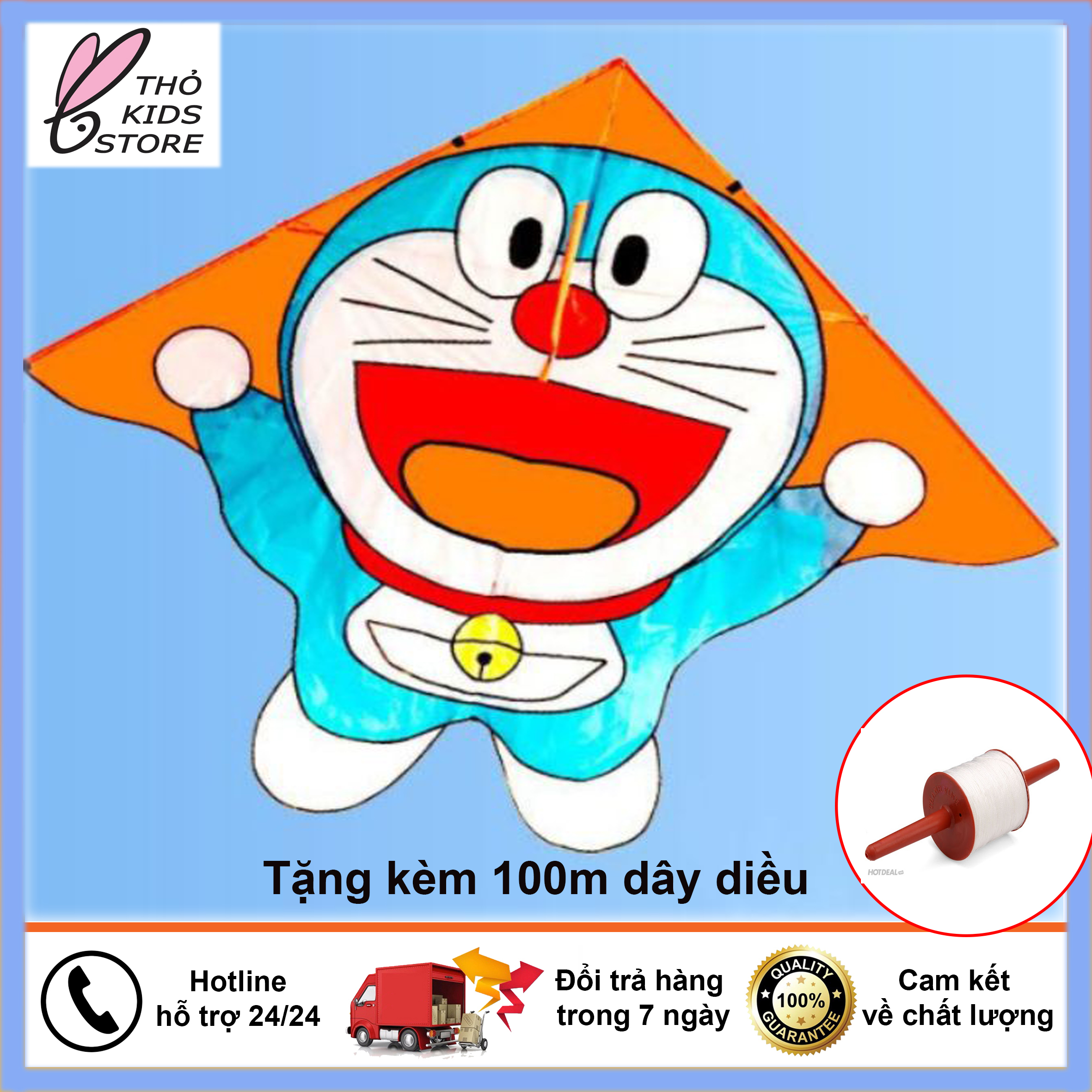 Diều thả-Diều Phụng 5 đuôi,4 đuôi,3 đuôi,cá mập,doremon[ Tặng kèm 1 cuộn dây 100m]