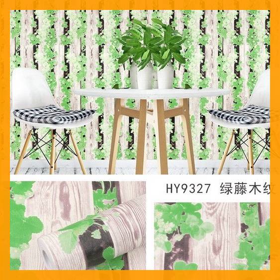 10M Giấy Dán Tường Sẵn Keo Vân Gỗ Nâu Dây Leo (10m x 45cm/ cuộn)