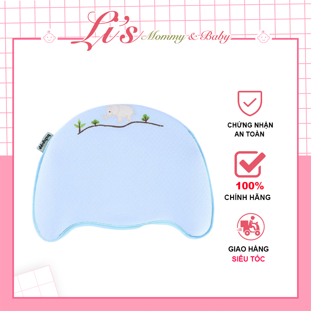 Gối chống méo đầu cho bé Babymoov Chính Hãng cao su non chống bẹp đầu trẻ sơ sinh bé 6 tháng 1 tuổi 2 tuổi siêu dễ thương Mã A69