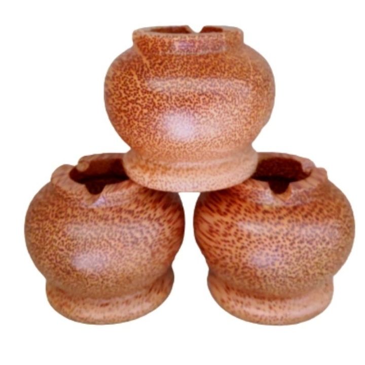 Gạt tàn gỗ dừa nguyên khối cỡ trung – hàng chất lượng
