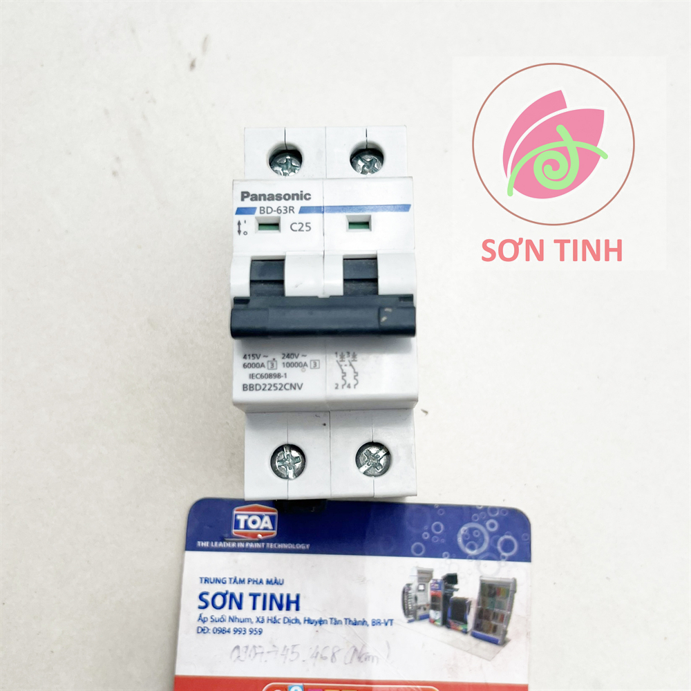 Mcb 2p 2 pha cb đôi tép 2 cực aptomat 6a 10a 16a 20a 25a 32a 40a 50a 63a 80a 100a pana panasonic