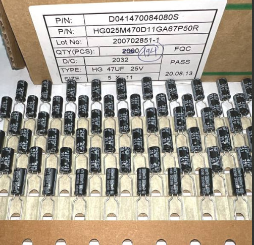 Set 20 tụ suscon ( 25v 33uf , 25v 47uf , 25v 150uf , 25v 470uf , 25v 2200uf )