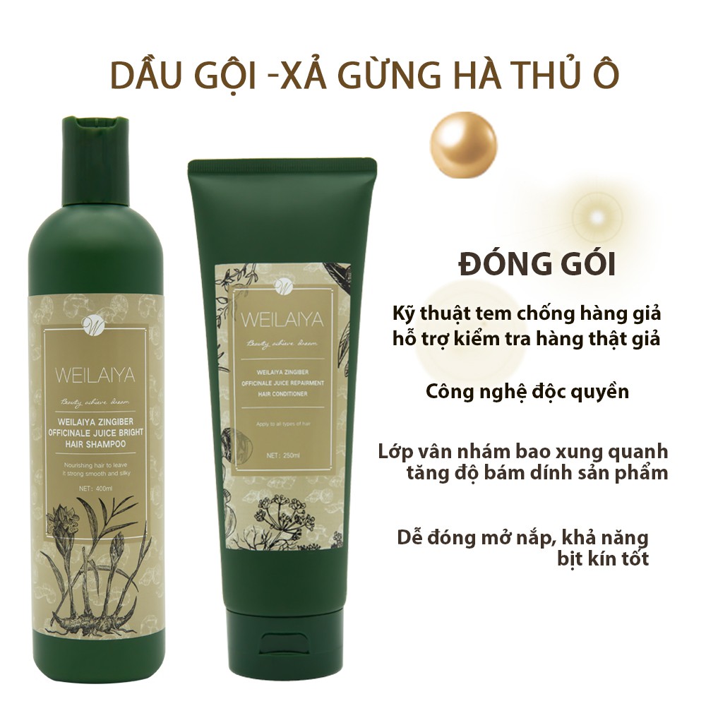 [HCM]Combo Dầu Gội Và Xả Gừng WEILAIYA Ngăn Ngừa Rụng Tóc (TẠNG KÈM SET MINI)