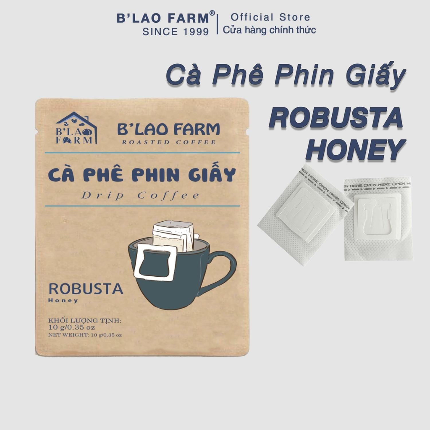 Cà Phê Phin Giấy Robusta Honey B lao Farm sử dụng nhanh chóng ,tiên lợi