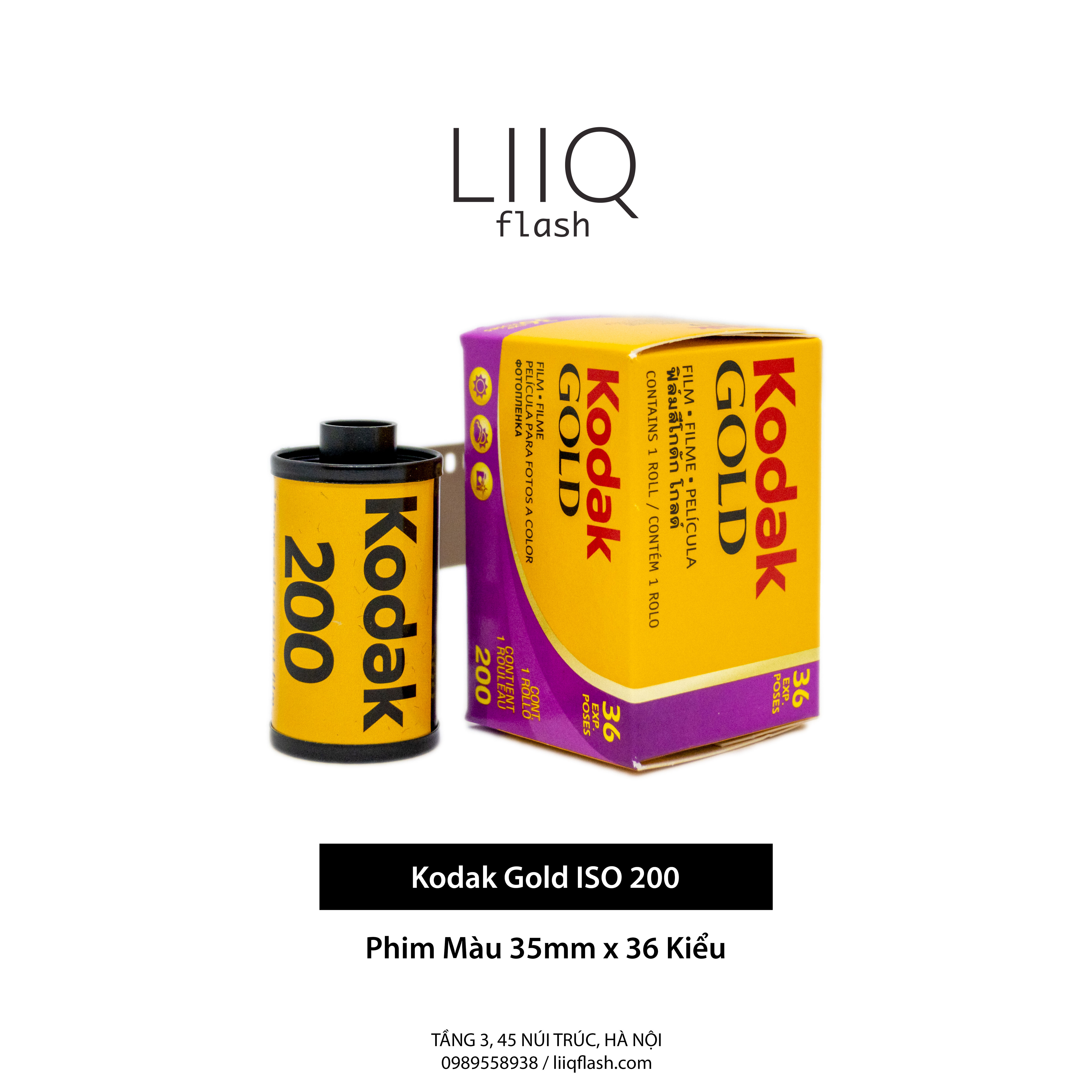 Phim Kodak Gold ISO 200, Màu Color, 135 35mm x 36 Kiểu