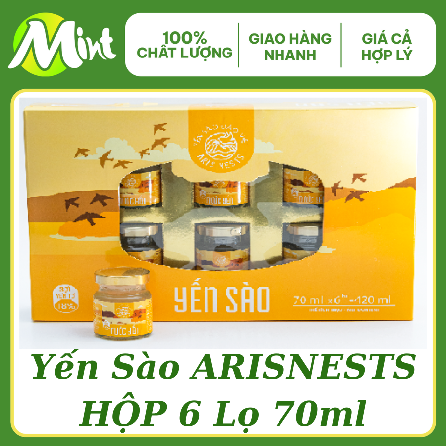 YẾN SÀO Quà Tặng ARIS NESTS hộp 6 Lọ 70ml.Shop Mint Mint Hcm + Free Ship