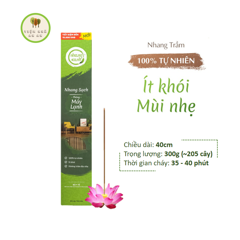 Nhang Xanh máy lạnh 40cm 300g - 100% Trầm Hương tự nhiên - Thơm dịu nhẹ an toàn cho chung cư/phòng máy lạnh