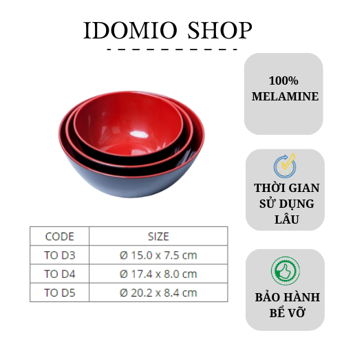 Tô Nhựa Lớn 2 Lớp Đỏ Đen