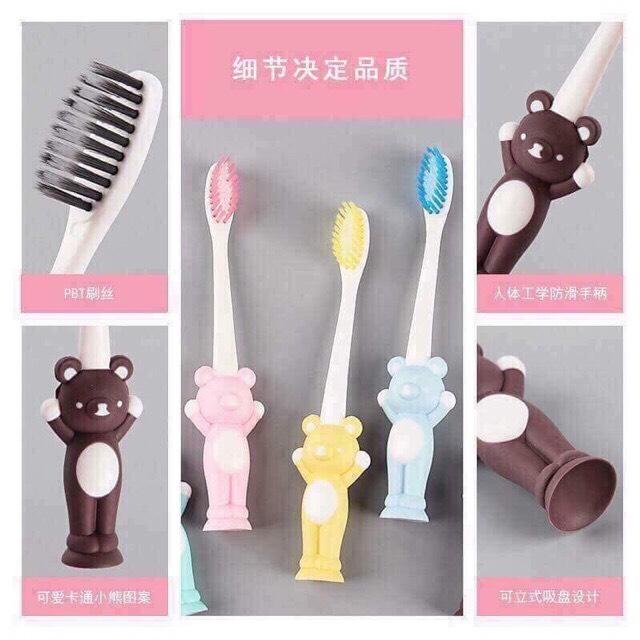 Set 4 bàn chải đánh răng xuất nhật hình thú cho bé