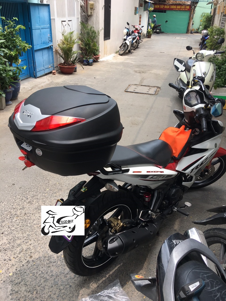 Thùng xe Exciter 150, thùng Givi B360N và baga chuẩn theo xe, hàng chính hãng, bảo hành 2 năm