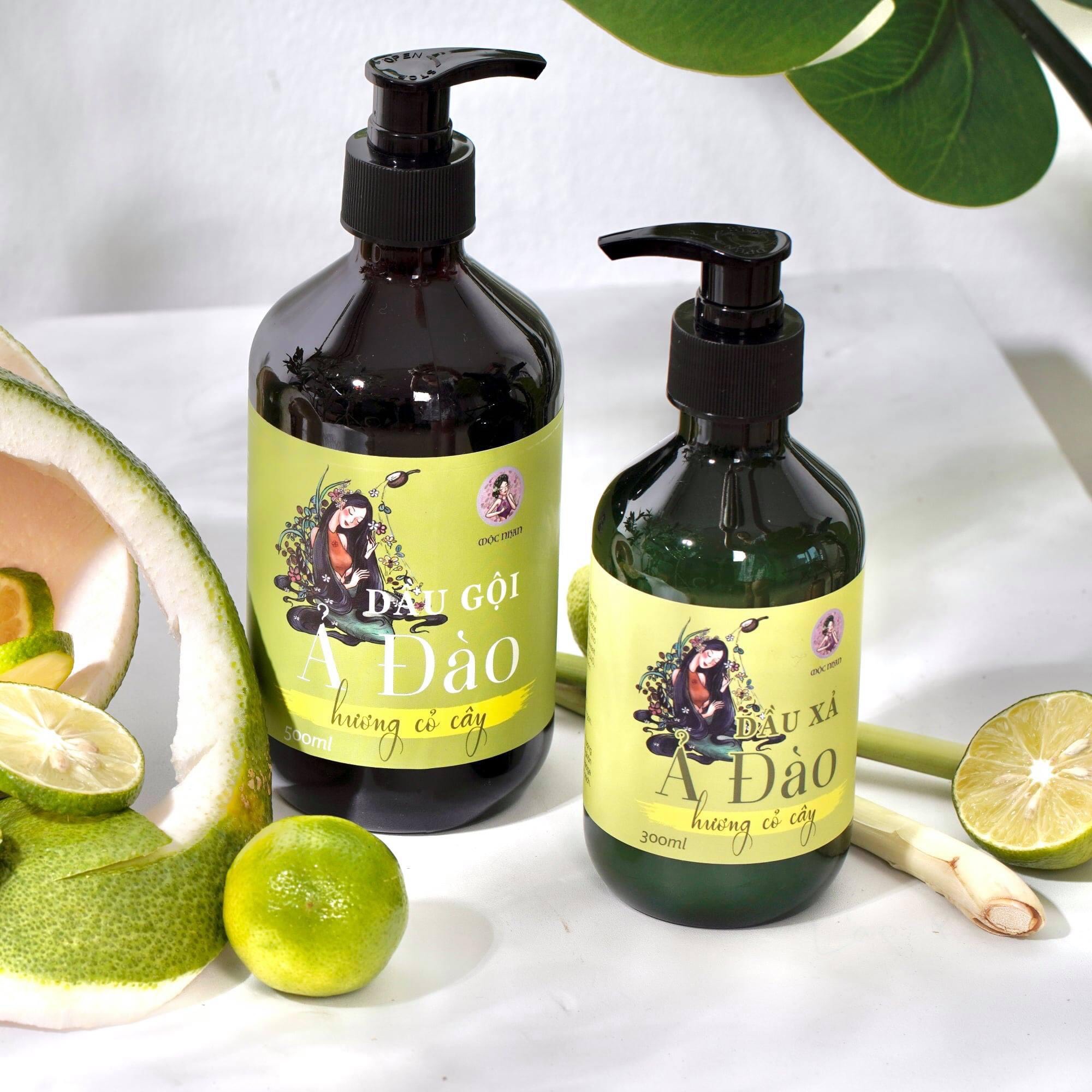Combo dầu gội + dầu xả thảo dược ả đào mộc nhan natural